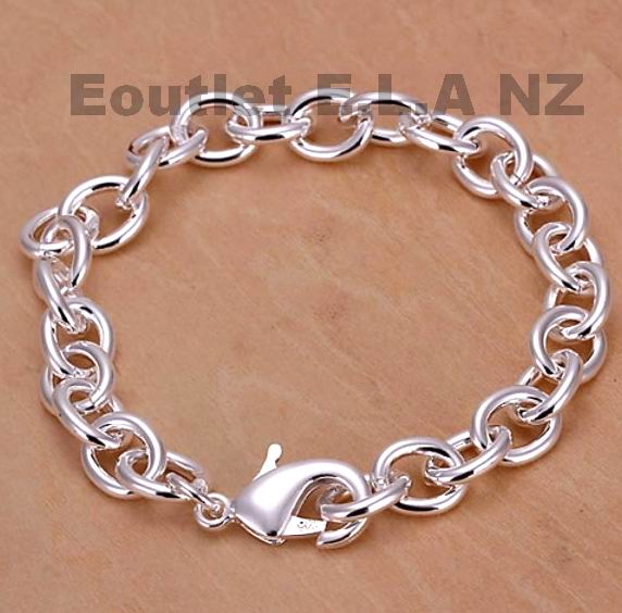 9mm WIDE PLAIN LINKS SILVER BRACELET-20.5cm